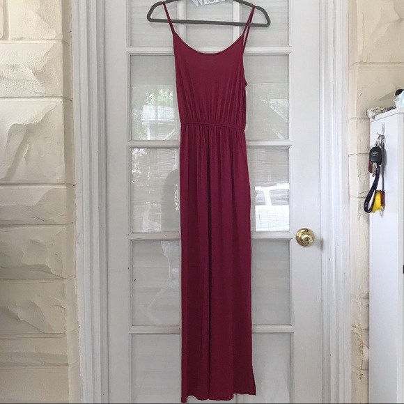Burgundy long summer dress - Picture 2 of 4